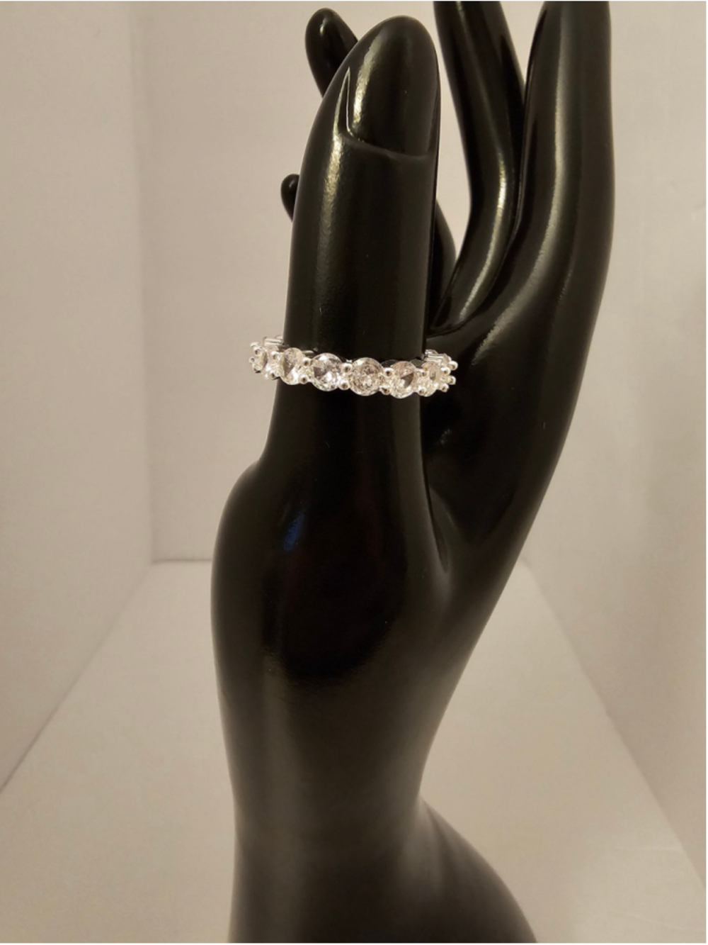 Sterling silver cubic Zirconia infinity ring size 7.5"